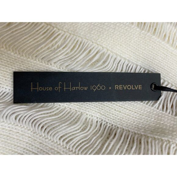 House of Harlow x Revolve Women's L White Sweater Acrylic Blend Duster Cardigan - Picture 8 of 13